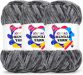 Velvet Chenille Yarn for Crocheting Dark Grey Velvet Yarn Fluffy Yarn Plush Yarn Thick Bulky Chunky Chenille Velvet Yarn Soft Baby Blanket Yarn for Crocheting Hand Knitting 3 * 100g-Dark Grey