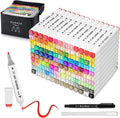 AdamStar 130 Colors Alcohol Markers, Dual Tip Art Marker Set for Artist Adults Coloring Markers Perfect for Kids Books Sketching Card Making