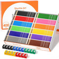 Shuttle Art Colored Pencils Bulk, 408 Pack Coloring Pencil Set Plus 20 Sharpeners, 12 Assorted Colors, Classroom Pack School Supplies