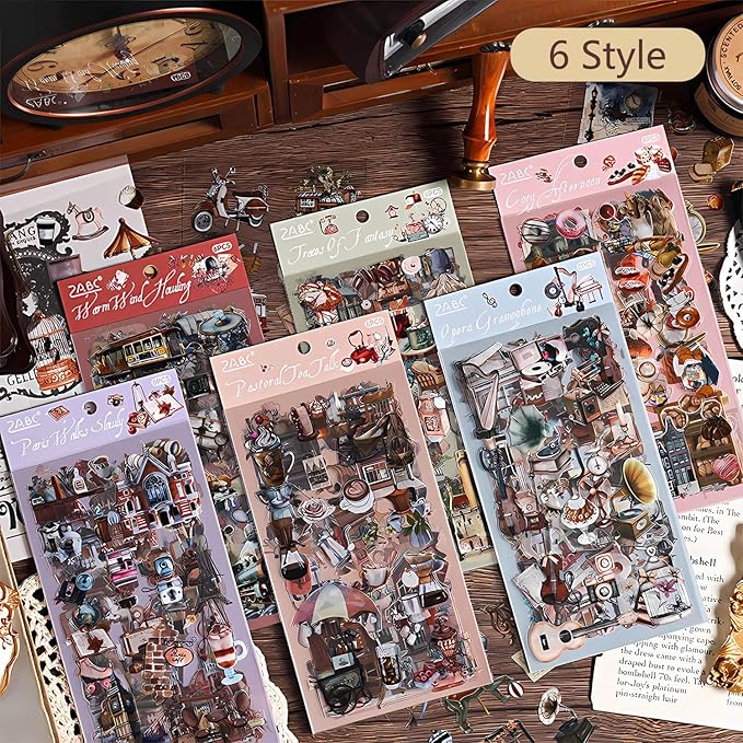 563 Pcs/36 Sheets Stickers for Scrapbooking,Sticker for Journaling Scrapbooking Stickers for Scrapbooking Art Journal Bullet Journal Accessories