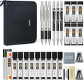 Mechanical Pencil Set with Canvas Bag 30 Count, Drawing Pencils 0.5, 0.7, 0.9MM & 3PCS 2MM Sketching Pencils with 464PCS Lead Refills (6B 4B 2B HB 2H 4H Color) for Artist Drafting Drawing