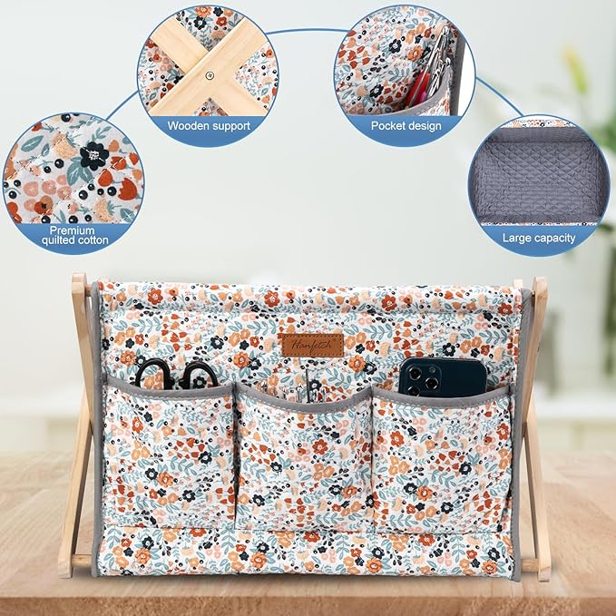 Hanfetch Yarn Caddy Large Size Yarn Storage Organizer for Yarn Skeins-Organizer for Crochet Hooks Knitting Needles Other Accessories