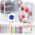 Katech Crochet Hooks Kit with Case, 85-Piece Crochet Hooks Set, Ergonomic Crochet Hook Crochet Needles Weave Yarn Kits DIY Hand Knitting Art Tools for Beginners and Experienced Lovers