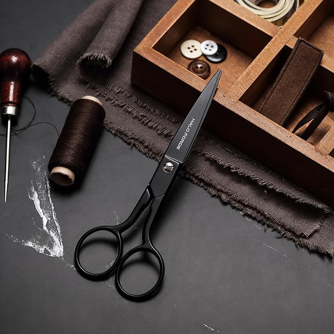 Small Sharp Scissors: Straight Detail Embroidery Scissors Stainless Steel Precise Pointed Tip for Cutting Fabric Thread Yarn Cross Stitch Crochet Crafting Sewing Applique, 6 Inch Black