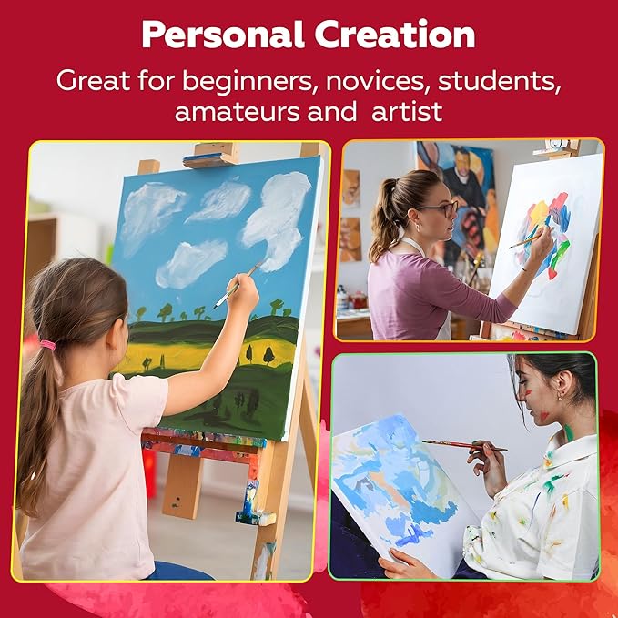 Stretched Canvas for Painting,10Pack 8X10 Inch Stretched White Blank Canvas,8 Oz Triple Primed 5/8" Profile Stretched Canvases,100% Cotton,Canvas for Painting, for Acrylics, Oils