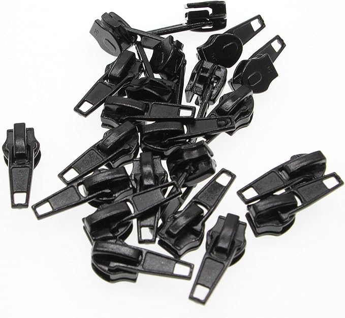Leekayer #5 Black Nylon Coil Zippers by The Yards Bulk 10 Yards with 25pcs Sliders for DIY Tailor Sewing Craft, Luggage, Dress, Sofa Cushion, Pillow, Bag