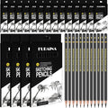 216 Pcs Drawing Sketching Pencil Set Professional (12b - 4h) Graphite Charcoal Gift Bulk for Artists Beginners, Pro Artists, Drawing Art, Sketching