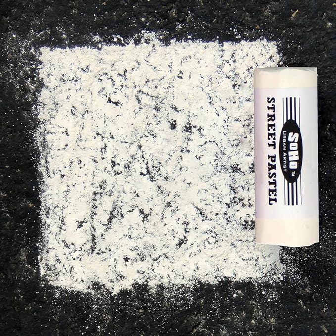 Soho Urban Artist Professional Oil Pastels - Jumbo Street Pastel Pack of 4 White, 1" Diameter, 2.7" Length, Non-Toxic, Brilliant Pigments, Ideal for Pavement, Less Crumbling than Sidewalk Chalk