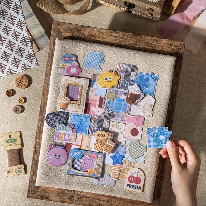 180 Pieces Vintage Sewing and Embroidery Themed Stickers, Aesthetic Decorative Hard Card Scrapbook Stickers for Journals, Crafting, Art Projects, Phone Case, Laptop, Journal Album Decoration