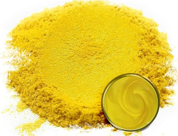 Eye Candy Pigments Premium Gold Mica Powder - 10k Gold (50gr) - for Epoxy, Resin, Soap, Paint, Woodworking, Acrylic Pouring, Bath Bombs, Fishing Lures - DIY Arts and Crafts Additive