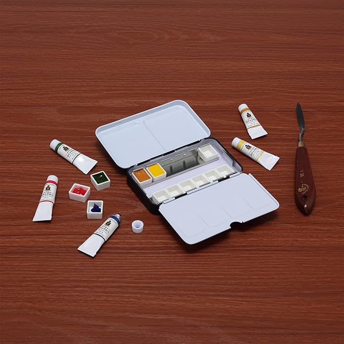 Watercolor Palettes - Empty Half Pan Boxes and Palette for Artists, Watercolor Painting, Students, Color Theory, & More! - 12 Half Pans