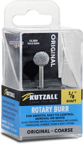 Kutzall Original Sphere Rotary Burr 1⁄8" Shaft, Coarse - Wood Carving Bit for Dremel, Foredom, DeWalt, Milwaukee Tools. Abrasive Tungsten Carbide Coating, 3⁄8" (9.5mm) Head Diameter, S-38-E