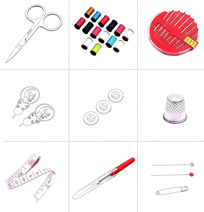 BJDAMAI Turtle Sewing Kit Gifts for Mom Grandma Women Adults Kids Girls Teens Beginner Traveler, Yarn, Sewing Needles, Thimble, Scissors, Tape Measure etc!