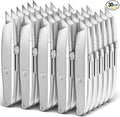 DIYSELF 30 Pack Box Cutter Heavy Duty Aluminium Shell Utility Knife | SK5 Steel Sharp Blade | Retractable Knife for Cutting Cartons Ropes and Cardboard | Home and Office Use, PVC Pipe Cutter(Silver)