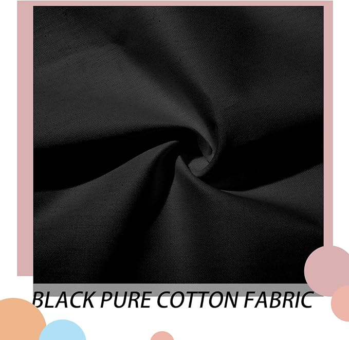 Mixweer 300 Pcs 4 x 4 Inches Cotton Fabric Squares Precut Quilting Fabric Bundles Solid Colors Quilt Material for DIY Craft Sewing Embroidery(Black)