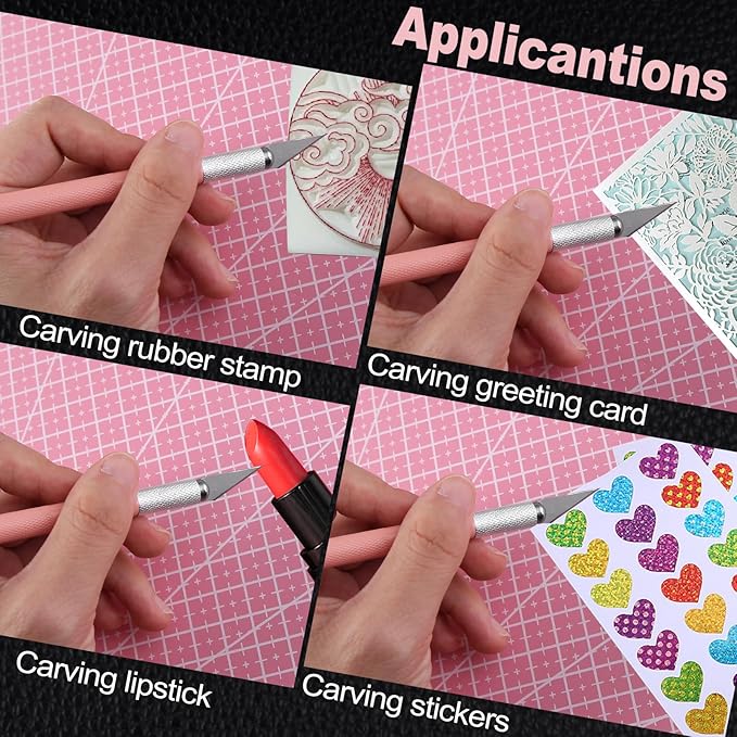 Exacto Knife for Crafting Precision Carving Hobby Knife Kit with A4 Cutting Craft Mat 20 CM Steel Ruler 30 PCS #11 Hobby Blades for DIY, Art, Cutting, Carving, Scrapbooking