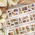 Alideco 6pcs Decorative Adhesive Tapes Fresh Literary Girl Botanical Flower Landscape PET Tape Great for Bullet Journal Supplies, Arts, Scrapbook, DIY Crafts, Planners (meiguixuyu)