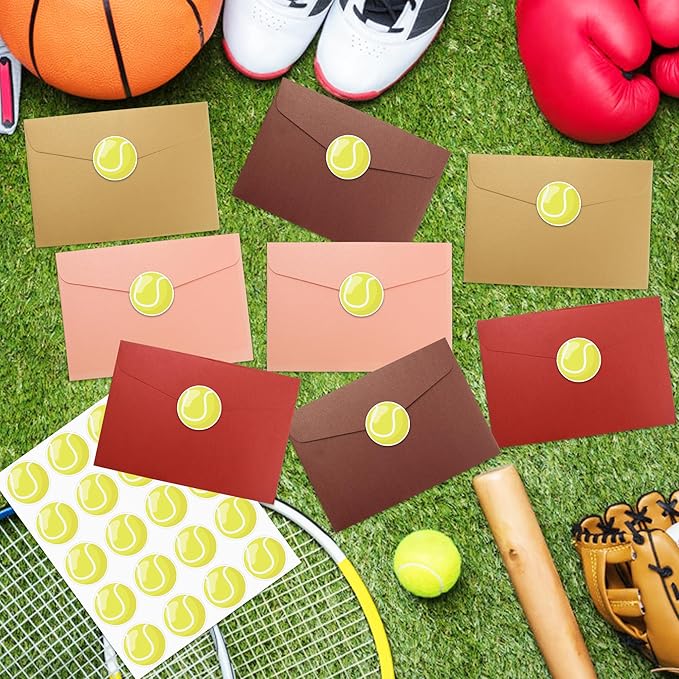 600 PCS Tennis Stickers for Kids, Tennis Ball Stickers Sport Balls Theme Decals Sticker for Crafts Scrapbooks Envelope Gifts Classroom Teacher Sports Birthday Party Decor, 1.5 Inch