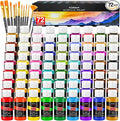 Caliart Acrylic Paint Set with 12 Brushes, 72 Colors (59ml, 2oz) Art Craft Paints Gifts for Artists Adults Beginners Painters, Pumpkin Canvas Ceramic Wood Rock Painting Kit Art Supplies