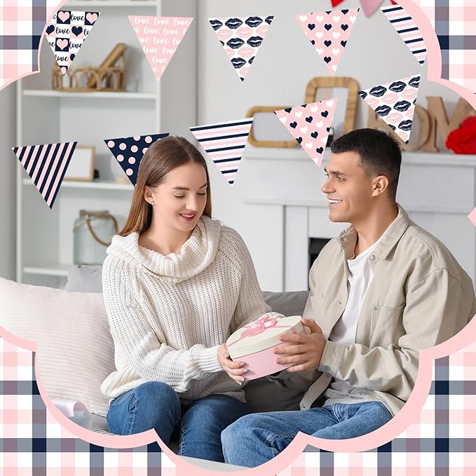 20 Pcs 10''x10'' Valentines Pink Quilting Fabric Square Bundle Love Heart Precuts Quiltted Fabric Plaid Polka Dot Printed Patchwork Supplies for DIY Material Sewing Craft Strips