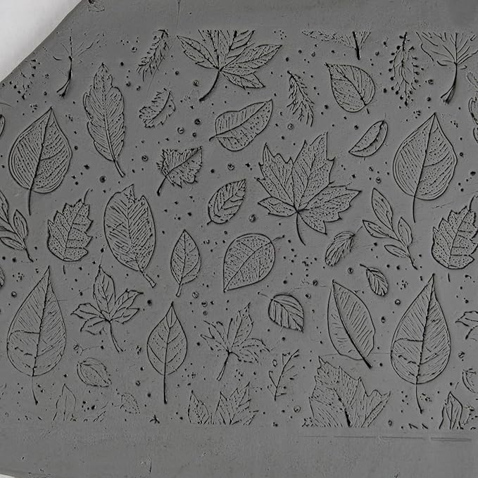 Falling Leaves Clay Texture Roller (4") - Seamless Meadow Set #01 - Embossing Pattern Roller for Polymer & Ceramic Clay, Pottery & Crafts