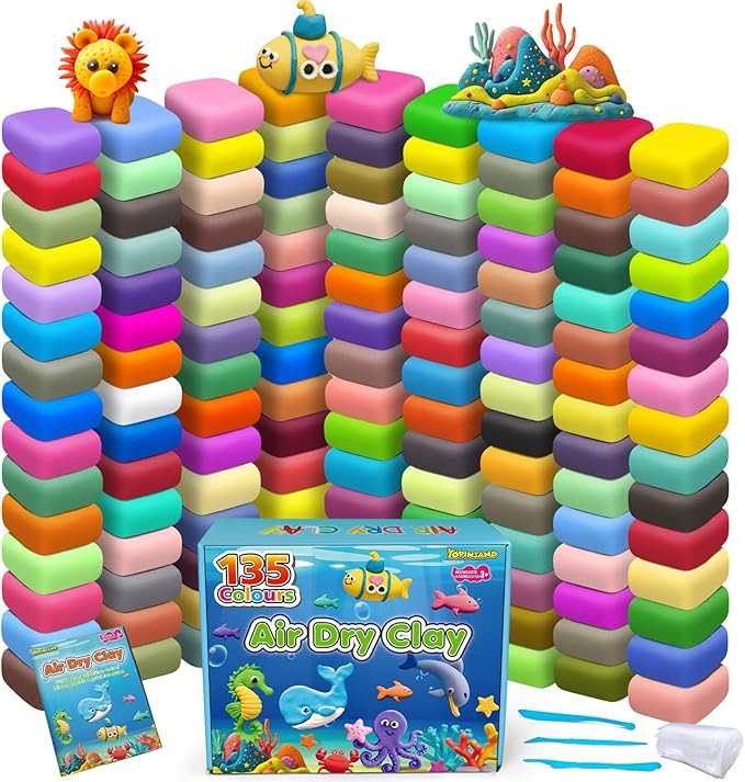 Air Dry Clay 135 Colors, Modeling Clay for Kids, DIY Molding Magic Toy with Tools, Gift for Kids Boys Girls