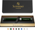 Scriveiner Personalized British Racing Green Rollerball Pen - Stunning Green Lacquer Luxury Pen with Chrome Finish, Schmidt Ink Refill, Engraved Roller Ball Gift Set for Men & Women, Custom Engraving