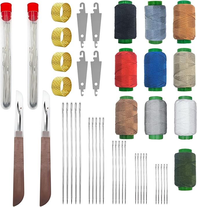 70pcs Big Eye Steel Sewing Needles kit，Needle Threader and Hand Sewings Set, Portable Travel Working,DIY Crafting Kit