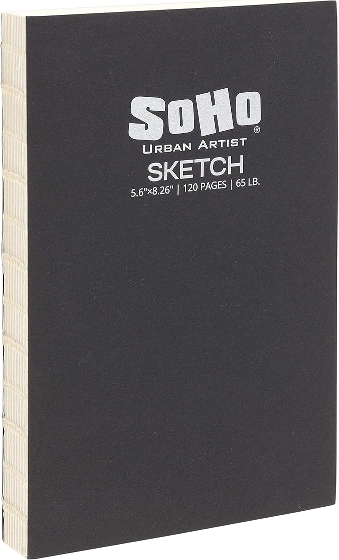 SoHo Urban Artist Open Bound Sketch Pads 10 Pack - White - 5.6x8.26 - Open Coptic Bound Sketch Pads for Drawing, Calligraphy, Any Dry Media, & More - 1200 Sheets Total