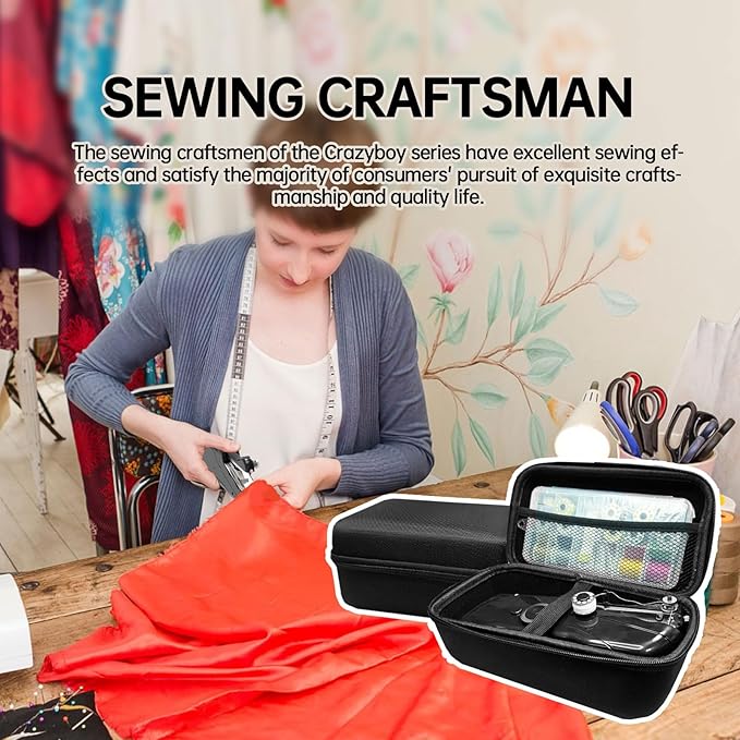 Beginner's Sewing kit with Storage Handheld Sewing Machine, Portable Sewing Machine with Storage, Electric Switch, Two Speed Modes,Easy to Operate.Sewing Machine for Beginners.Black with Accessories.