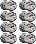 Hombys 8 Pack Giant Chunky Yarn for Crocheting/Hand Knitting - Super Bulky, Soft, Fluffy, Plush Fuzzy Yarn - Tie Dye, Mixed Color Thick Chenille - Dark Grey, Pink, White