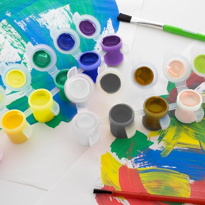 BAZIC Products Watercolor Paint w/Brush 60 ml, 12 Colors Non-Toxic Paint Set, for Hobby Fun Vibrant Color Painting Art Supplies, Gift for Artists, 1-Pack