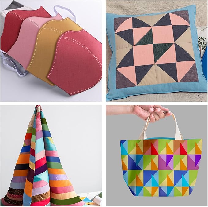 Tudomro 300 Pcs 4 x 4 Inches Solid Cotton Quilting Fabric Bundles Precut Fat Squares Sewing 100 Colors for Beginners DIY Sewing Patchwork Scrapbooking Craft