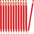 Zhanmai 24 Pieces Red Pencils with Eraser Pre-sharpened Erasable Checking #2 HB Pencils with Erasable Tops for Writing Drawing Checking Coloring Tests Grading Map Coloring Editing Office Favors