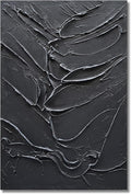 Art Hand-Painted Black Texture Minimalist Art Oil Painting 36x24 inch Modern Abstract Art Home Wall Decorative Art