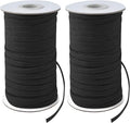 Coopay 40 Yards Length 1/2" Width Elastic Bands Flat Elastic Cord Rope Heavy Stretch Spool Knit for Sewing DIY Projects, Arts & Crafts, 2 Rolls, 20 Yards/Roll (Black, 1/2 Inch)
