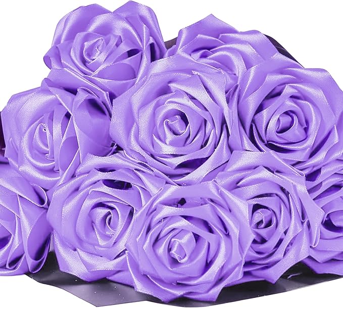 1-1/2 Inch Wide Lavender Purple Satin Ribbon, 50 Yards Solid Polyester Fabric Ribbon for Roses Making, Gift Wrapping, Valentine's Day, Wedding Decorations, Crafts, Bows
