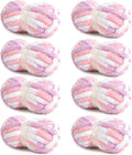 HOMBYS 8 Pack Giant Chunky Yarn - Super Bulky, Large Soft Fluffy, Tie Dye Plush Fuzzy, Mixed Color Thick Chenille Yarn for Crocheting/Hand Knitting (Pink, Purple)