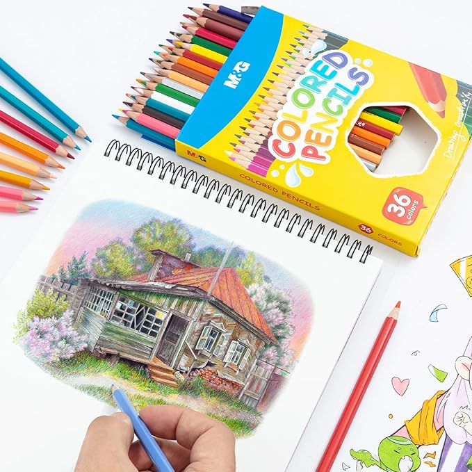 M&G 36-color Colored Pencils Set for Adult Coloring Books, Christmas Stocking Stuffers for artists Gift, Soft core color pencils set, Art Drawing Pencils for Artists Adults