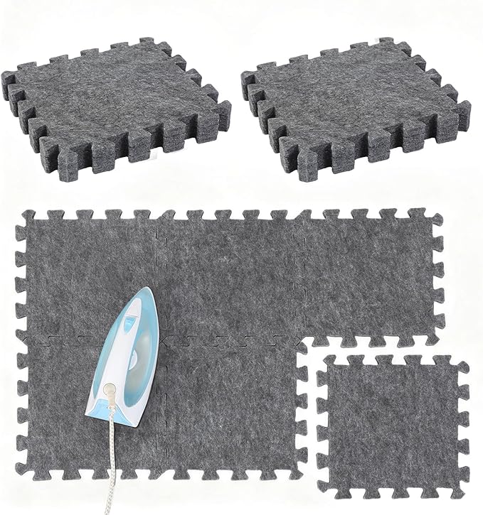 Ziliny 6 Pack Large Wool Pressing Mat Wool Ironing Mat Felted Blending Ironing Pad Sewing Machine Muffling Pad Iron Board for Quilters Quilting Supplies and Notions Accessories (36" X 24")