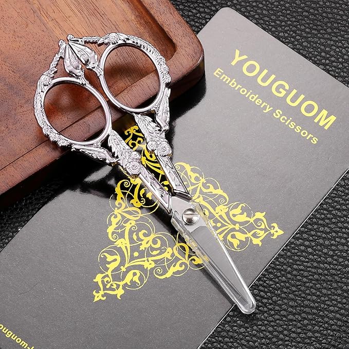 Sewing Embroidery Scissors – Small Precision Scissor for Craft, Artwork, Needlework Yarn, Handicraft DIY Tool, Thread Detail Snips, 4.6in Purple Cute Bird Shears
