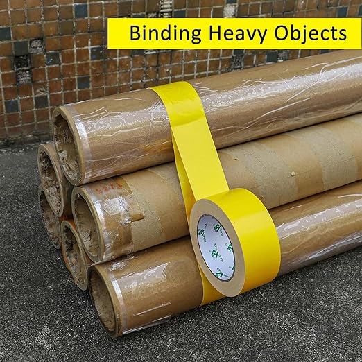 BOMEI PACK Light Yellow Duct Tape, 2Rolls Heavy Duty Strong Industrial Color Duct Tape 9.0 mil x 1.88inch x 30yds for Packing and Repairing