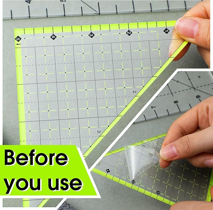 2 Pieces Folded Corner Ruler Acrylic Folded Corner Clipper Tool Simplicity 45 Degree Triangle Ruler and Quilting Template for Sewing Cutting Cutter Tools, Transparent