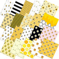 20 Pcs 10''x10'' Bee Quilting Fabric Square Bundle Honeycomb Daisy Gnomes Precuts Quilted Fabric Yellow Printed Patchwork Supplies for Holiday Summer Patchwork DIY Sewing Crafts