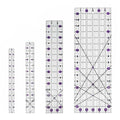 Quilting Rulers,Sewing Rulers,4 Piece Quilting Square Templates Purple(1"X11",1.5"X12",3"X16",6"X17")