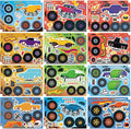 DUJAA 24 Sheets Monster Truck Stickers for Kids, Colorful, Premium Quality, Make Your Own, Monster Truck Party Favor, Teacher Reward, Birthday Gift