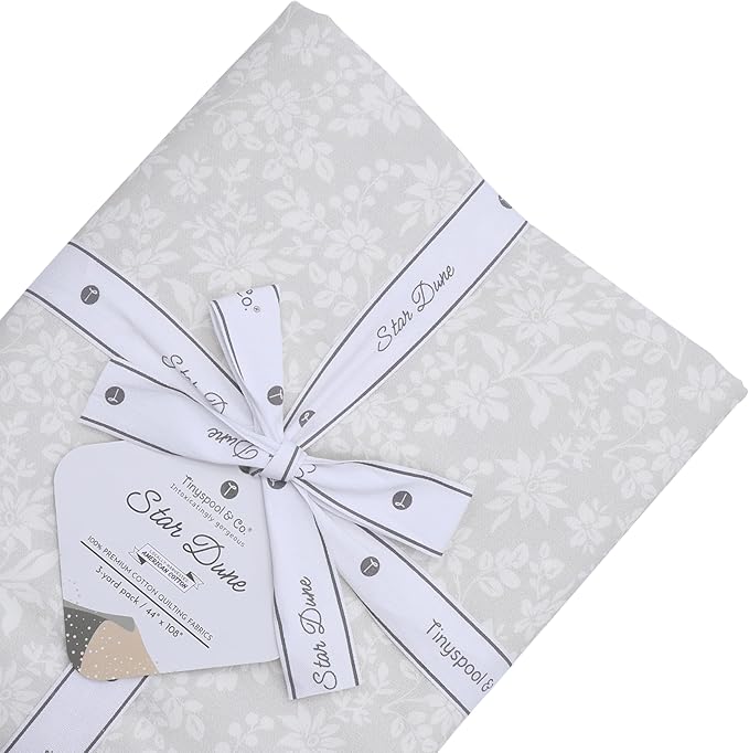 Tinyspool & Co. 100% American Cotton Fabric – 3 Yard Cut Quilting Fabric – Prewashed Preshrunk Yardage for Quilt Backing Borders Binding Sewing Crafts – Star Dune No.14 – Warm Grey