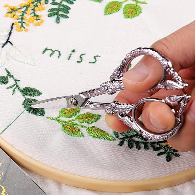 Sewing Embroidery Scissors – Small Precision Scissor for Craft, Artwork, Needlework Yarn, Handicraft DIY Tool, Thread Detail Snips, 4.6in Purple Cute Bird Shears