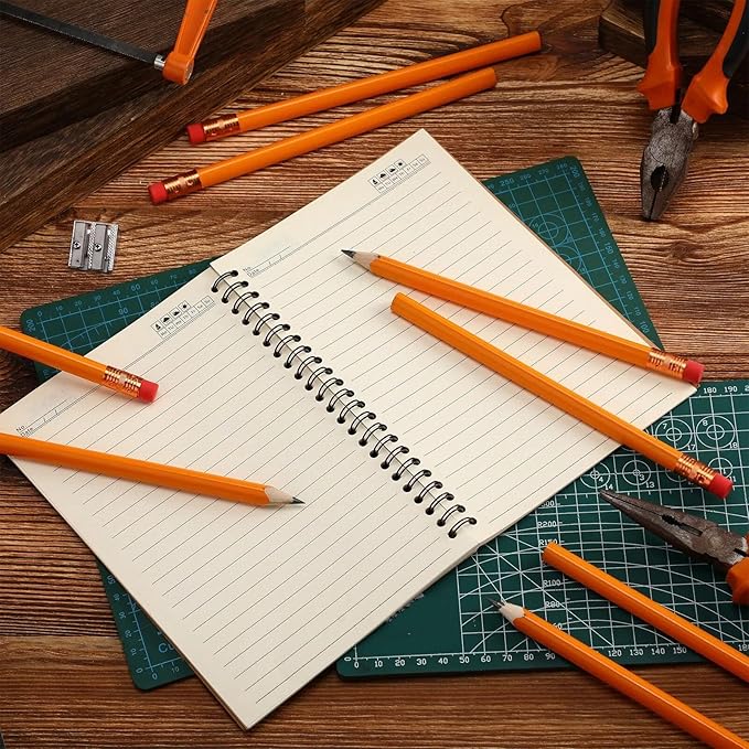 Fainne 102 Pcs Bulk Thick Jumbo Graphite Pencils Set 96 Fat Giant Large Pencils and 6 Sharpeners Enhanced Grip for Art Drafting Writing Drawing Office and Home Use(Orange, Gold,Triangle)