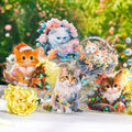 Yoksas Holographic Sparkle Cute Cat Stickers- 60Pcs Waterproof Kawaii Kitty Stickers for Scrapbooks,Journalig,Water Bottles,Planner